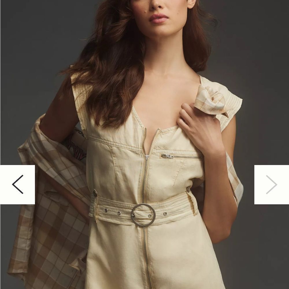 Anthropologie Pilcro Belted V-Neck Romper